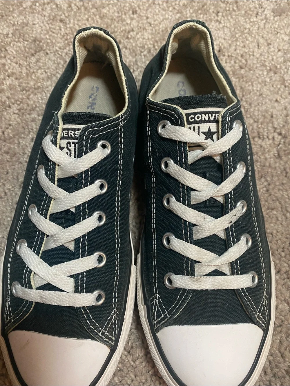 Converse All Star Chuck TaylorLow Top Canvas Sneakers - Black with White Accents